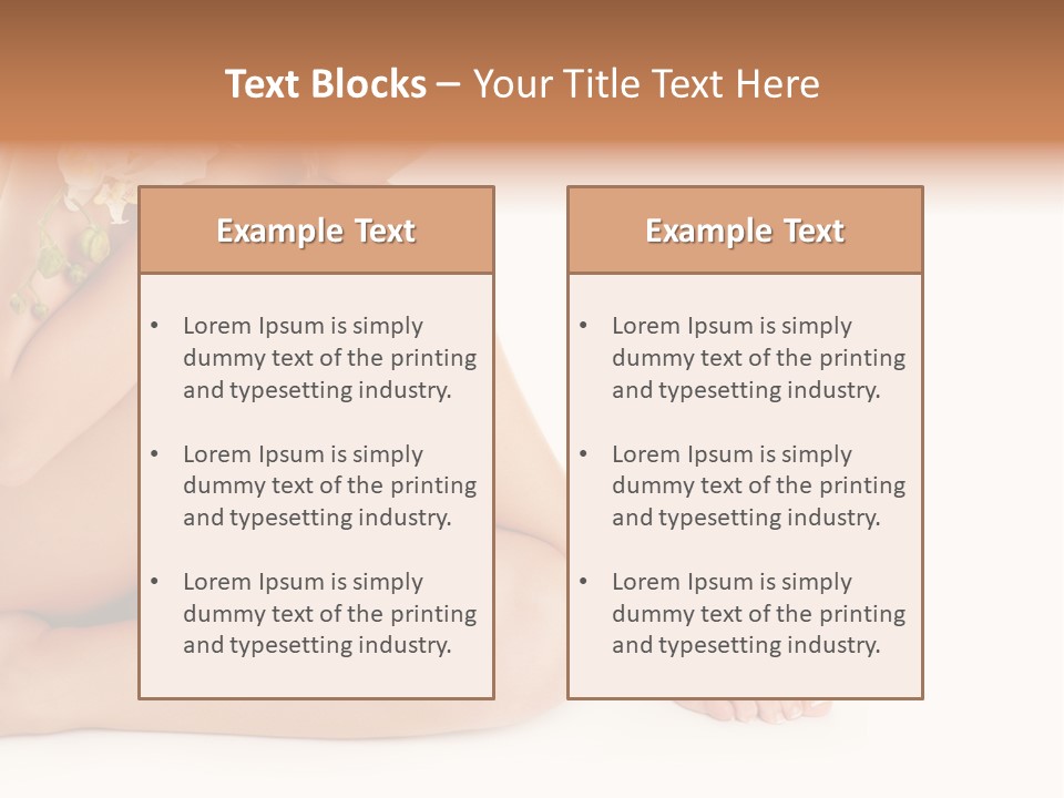 Female Legs With White Orchid PowerPoint Template