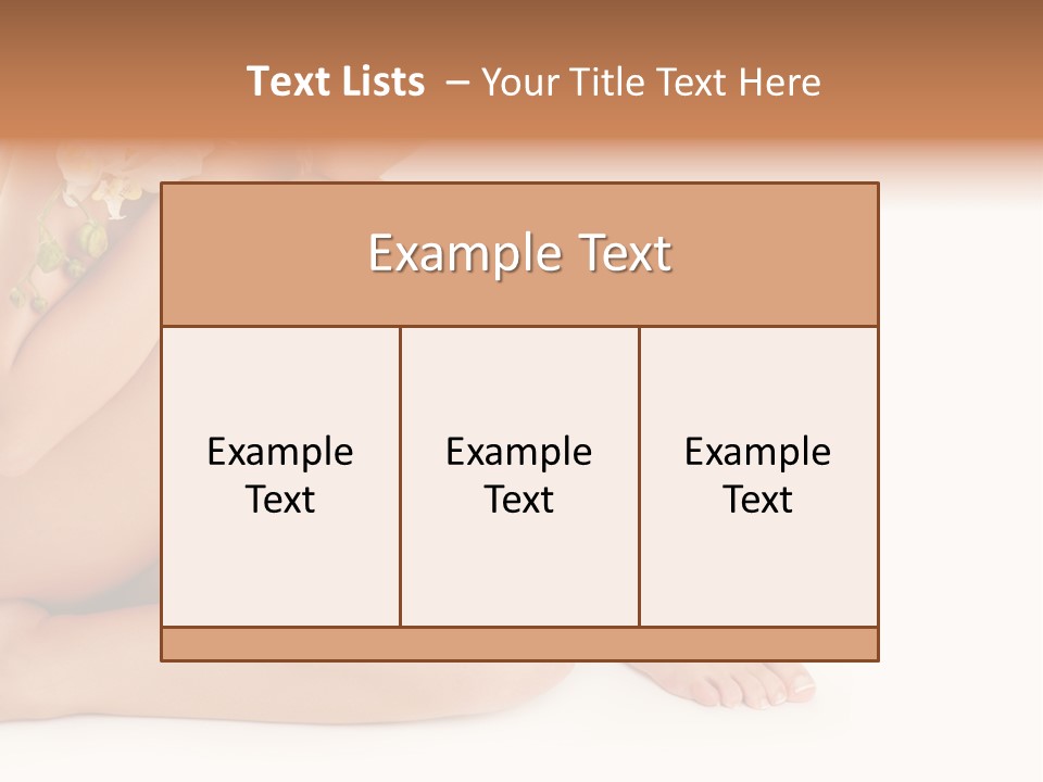 Female Legs With White Orchid PowerPoint Template