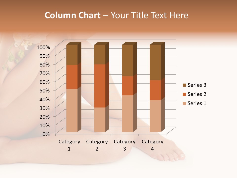 Female Legs With White Orchid PowerPoint Template