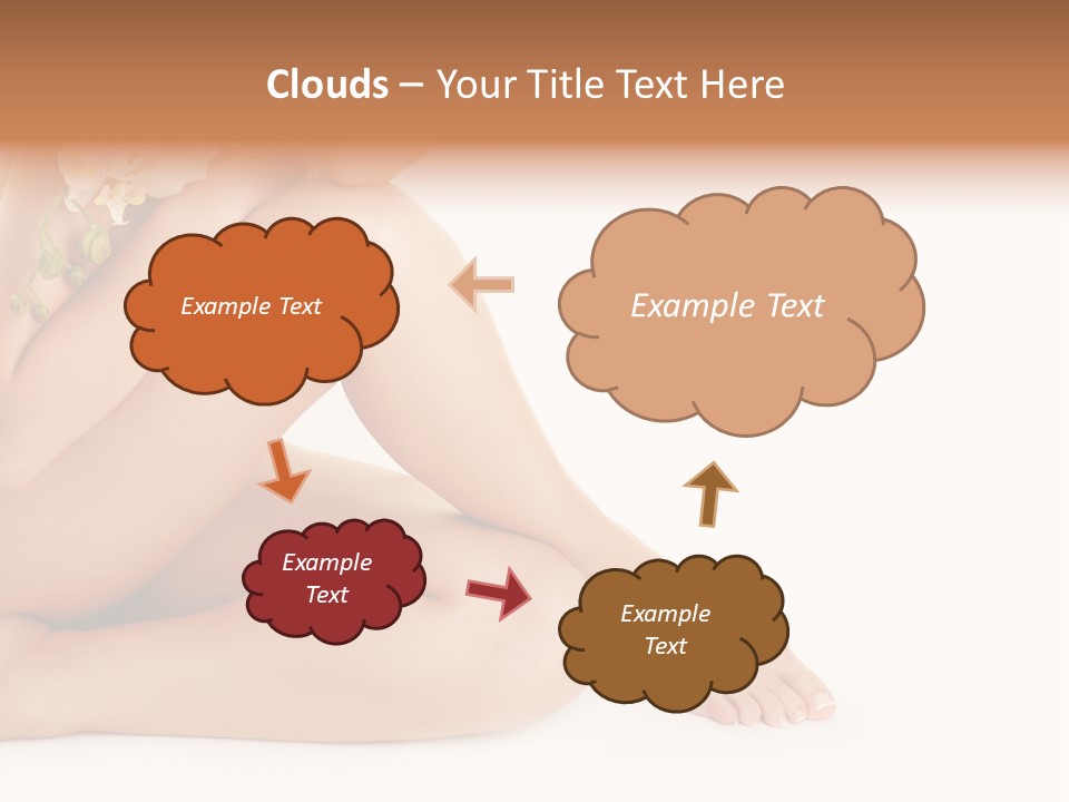 Female Legs With White Orchid PowerPoint Template