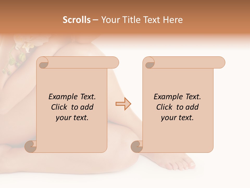 Female Legs With White Orchid PowerPoint Template