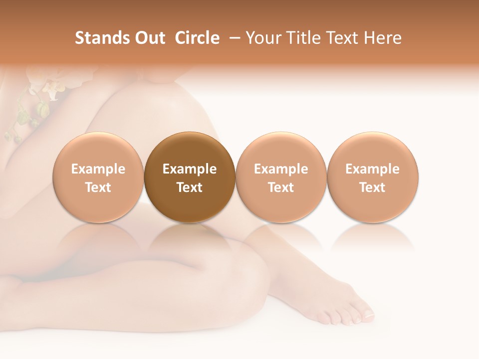 Female Legs With White Orchid PowerPoint Template