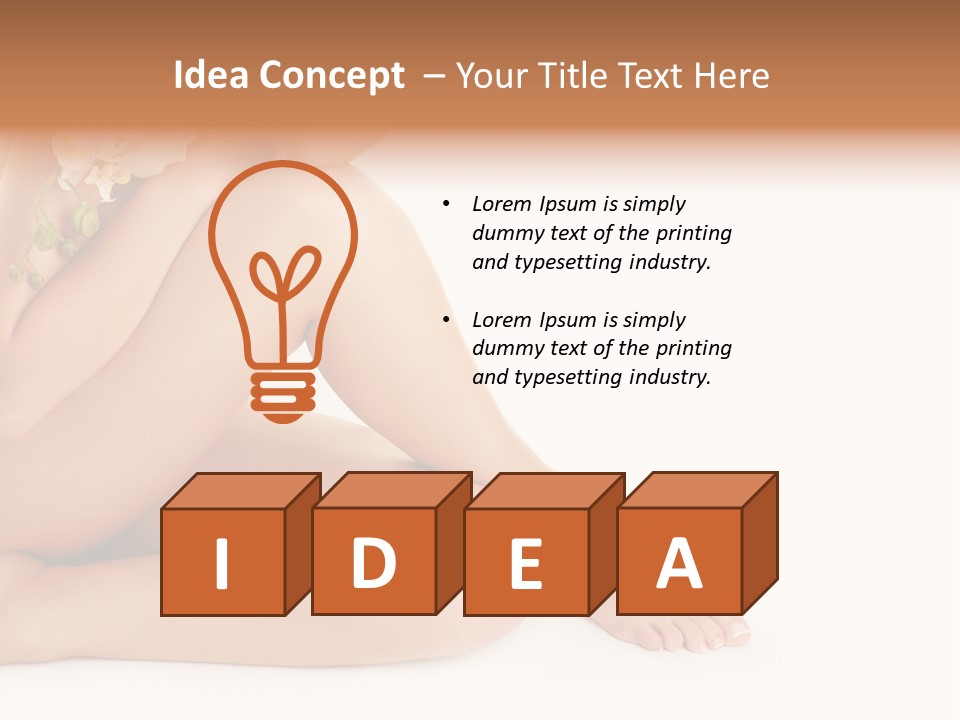 Female Legs With White Orchid PowerPoint Template