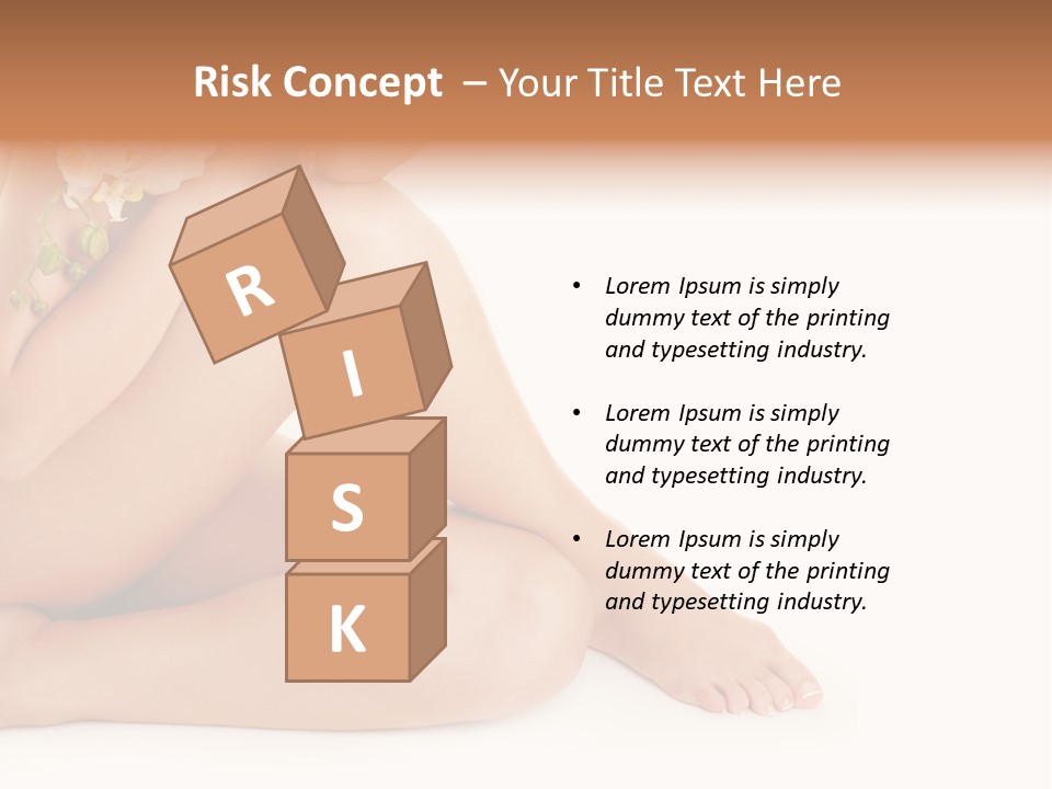 Female Legs With White Orchid PowerPoint Template