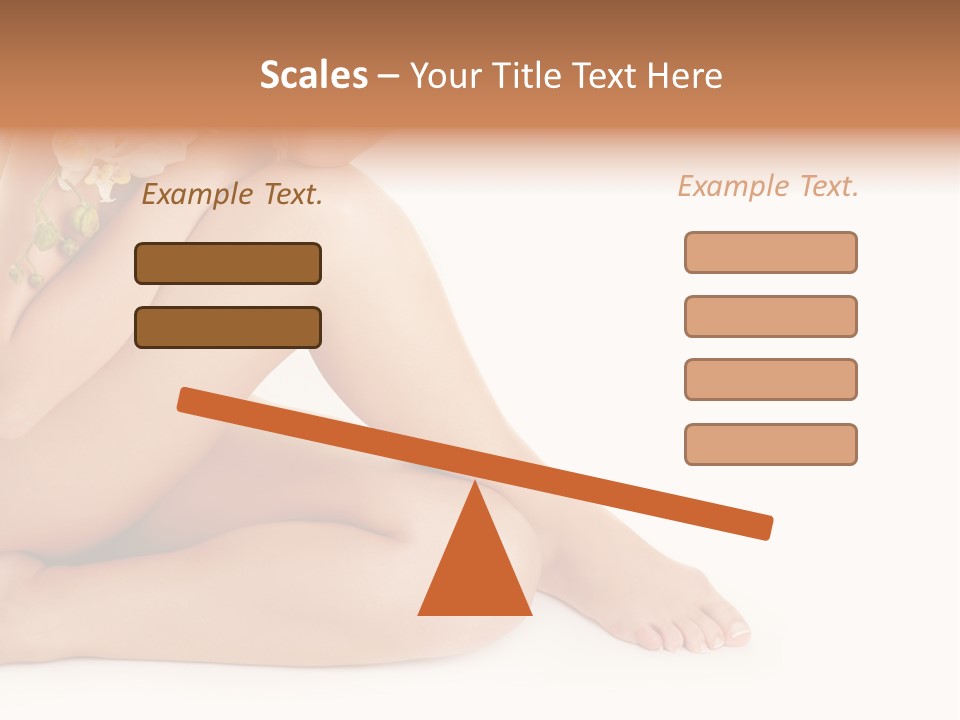 Female Legs With White Orchid PowerPoint Template