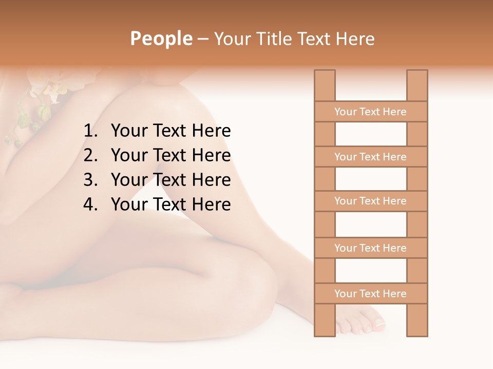 Female Legs With White Orchid PowerPoint Template