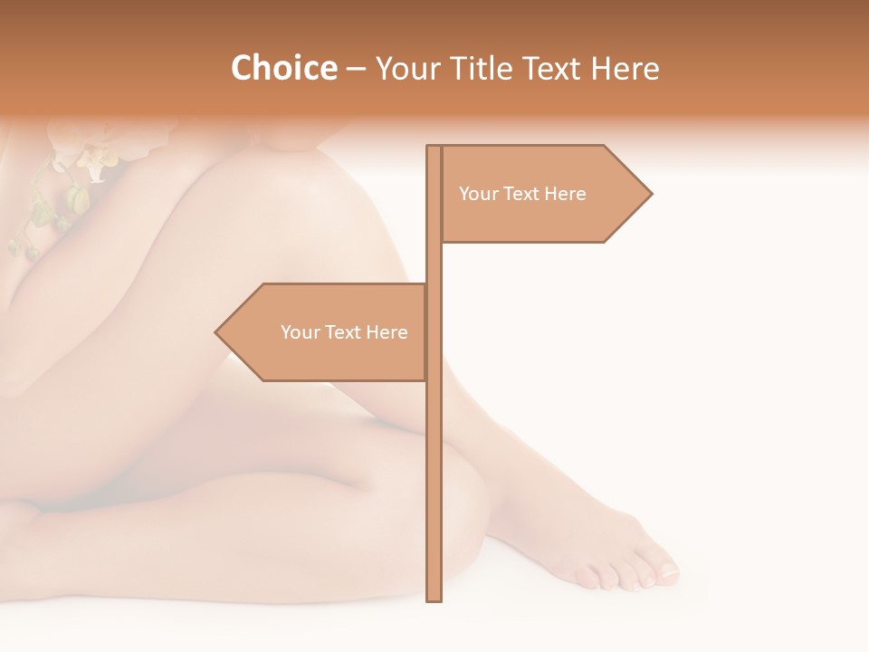 Female Legs With White Orchid PowerPoint Template