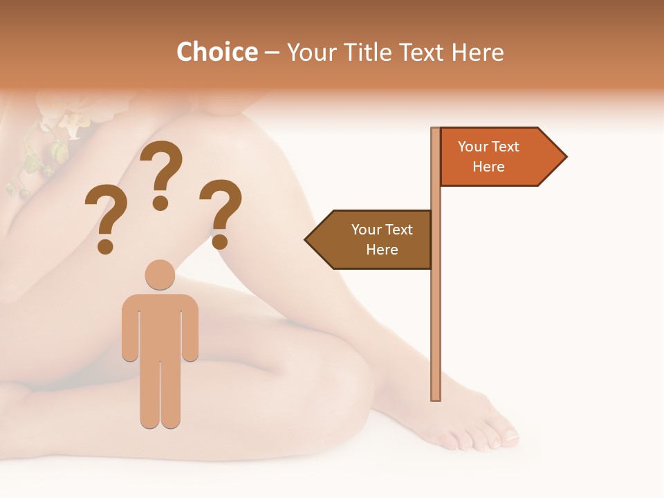 Female Legs With White Orchid PowerPoint Template