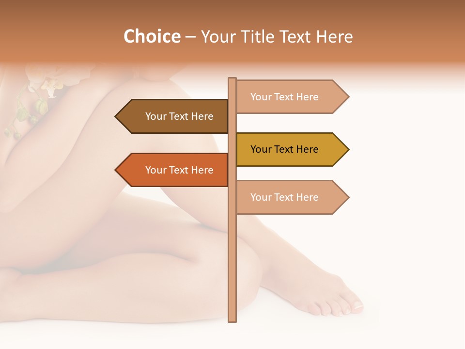 Female Legs With White Orchid PowerPoint Template