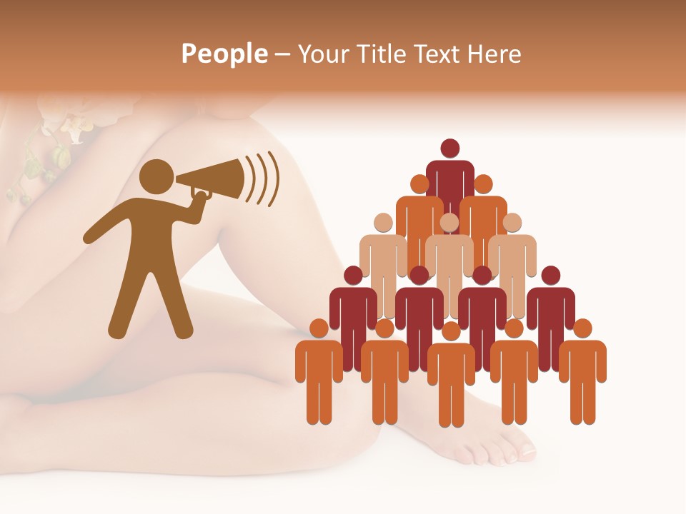 Female Legs With White Orchid PowerPoint Template