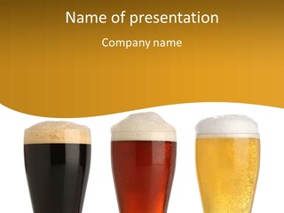 Three Cold Beer, Isolated On White PowerPoint Template