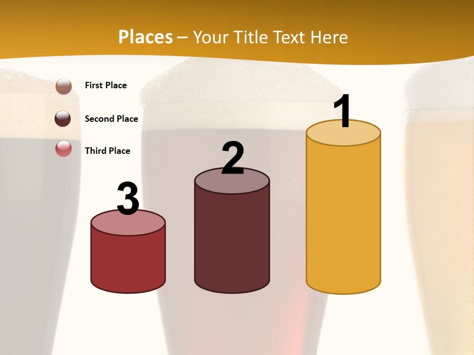 Three Cold Beer, Isolated On White PowerPoint Template