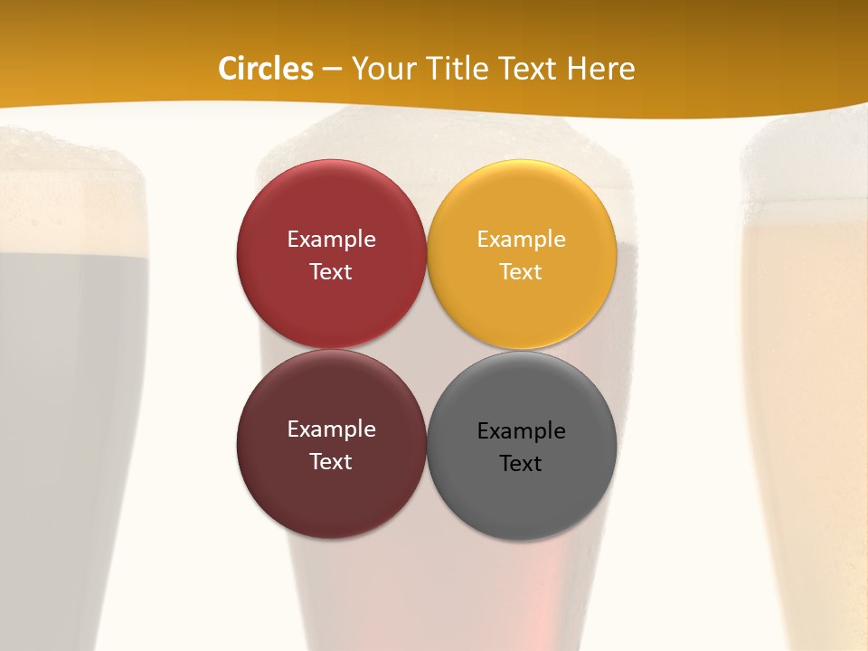 Three Cold Beer, Isolated On White PowerPoint Template