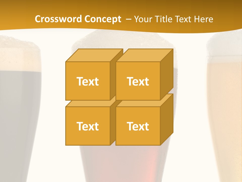 Three Cold Beer, Isolated On White PowerPoint Template