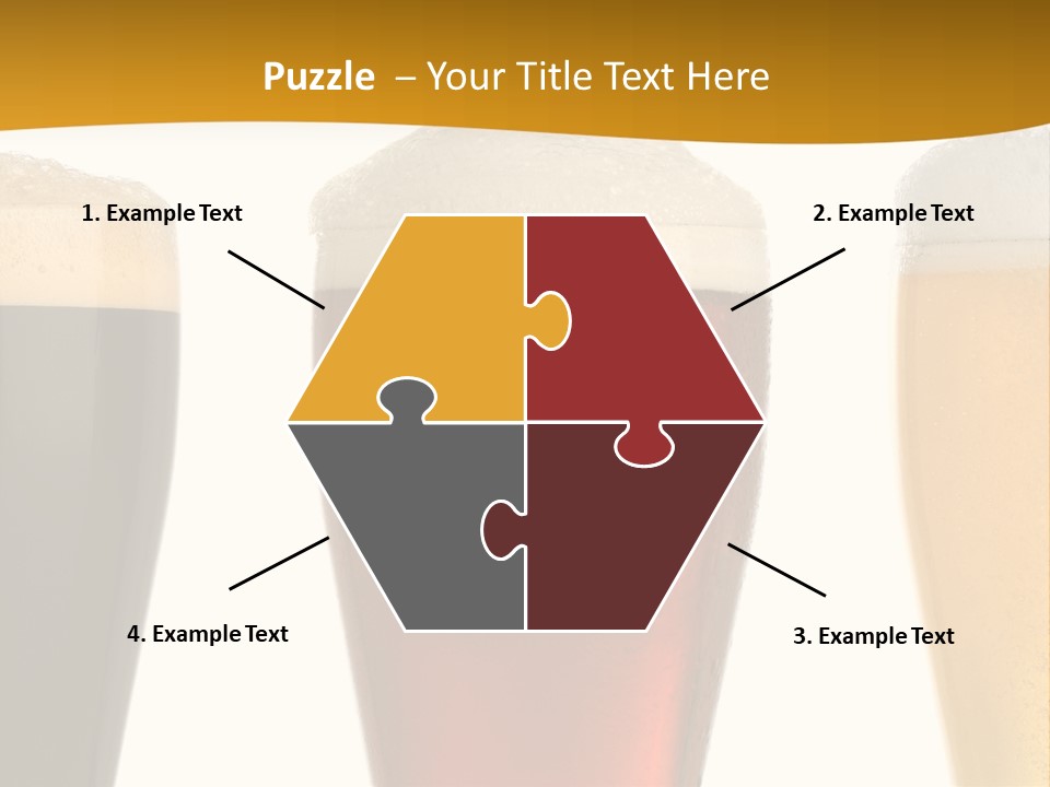 Three Cold Beer, Isolated On White PowerPoint Template