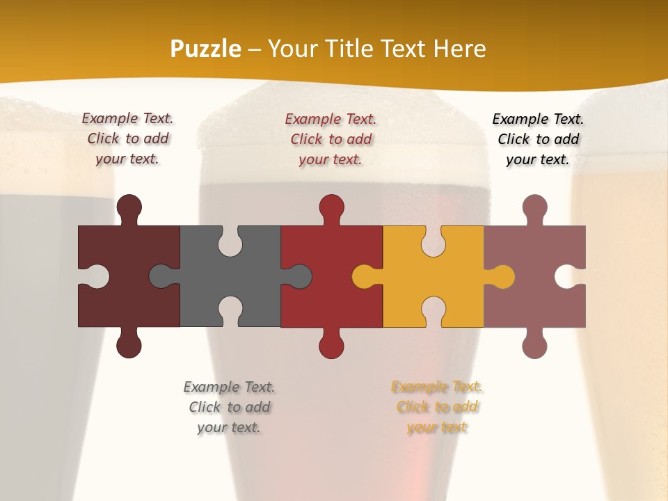 Three Cold Beer, Isolated On White PowerPoint Template