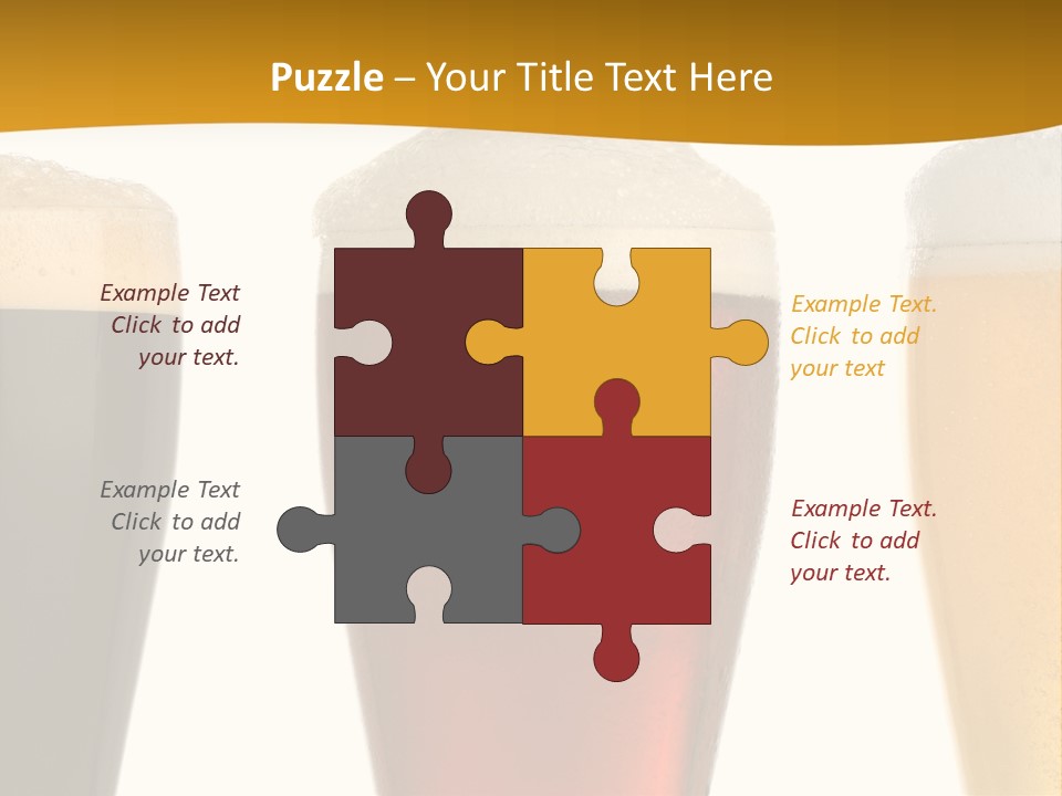 Three Cold Beer, Isolated On White PowerPoint Template