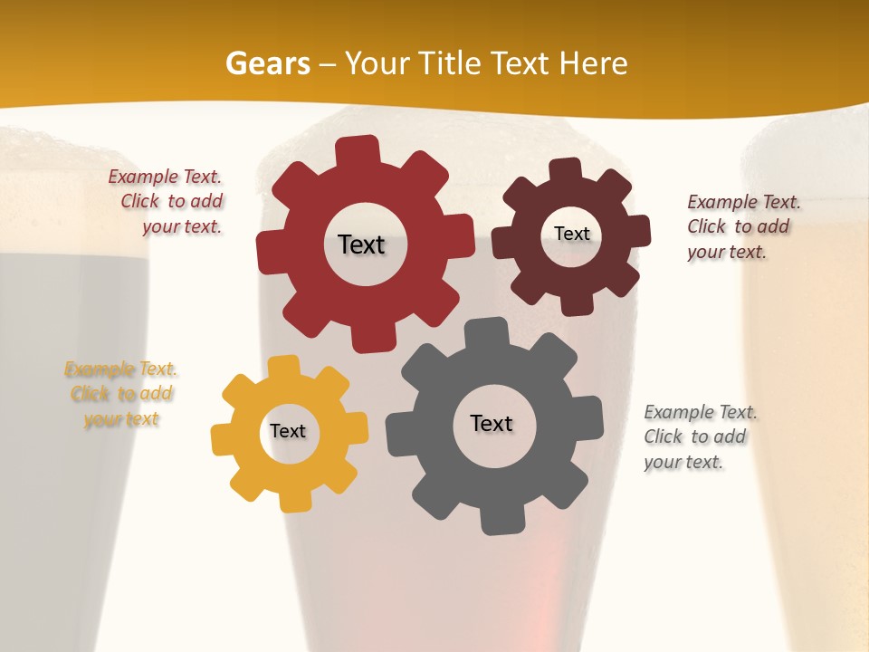 Three Cold Beer, Isolated On White PowerPoint Template