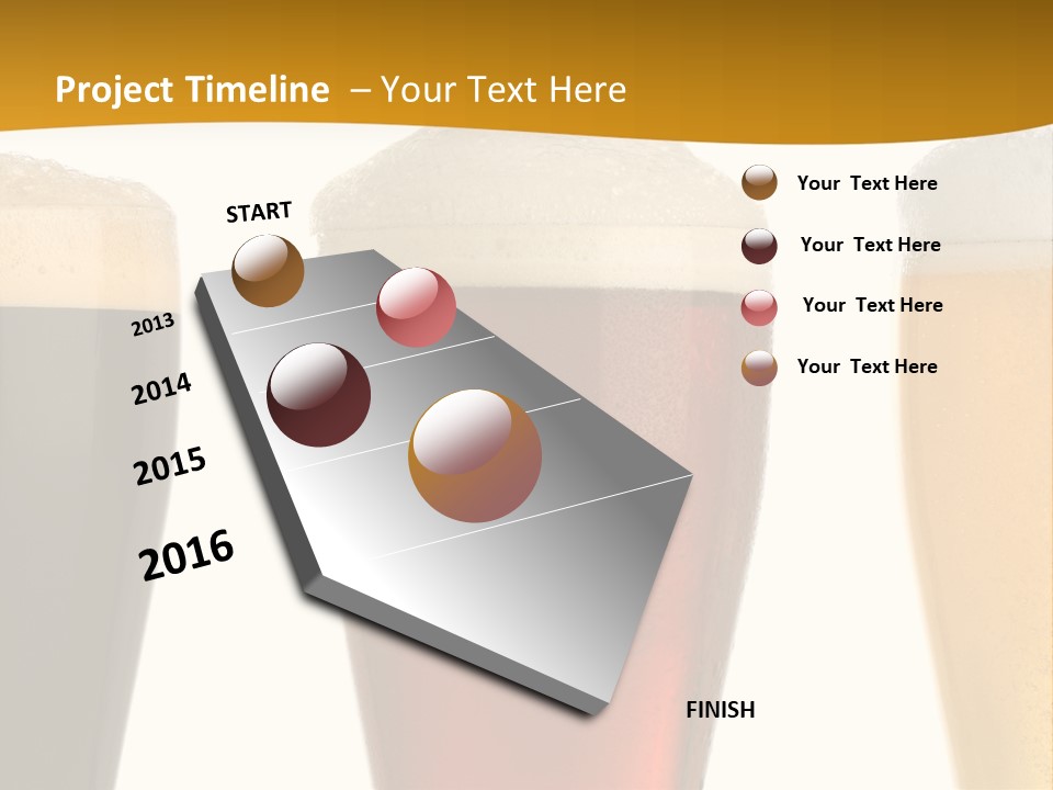 Three Cold Beer, Isolated On White PowerPoint Template