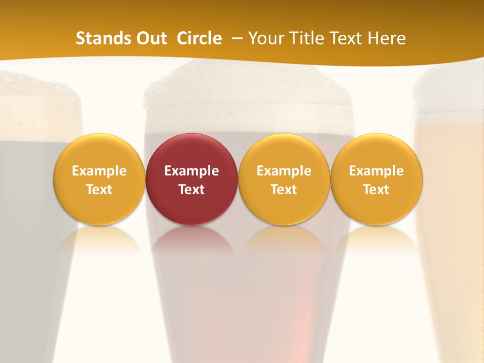 Three Cold Beer, Isolated On White PowerPoint Template