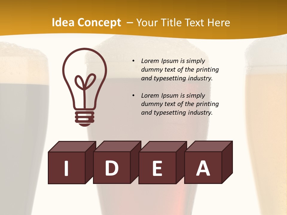 Three Cold Beer, Isolated On White PowerPoint Template