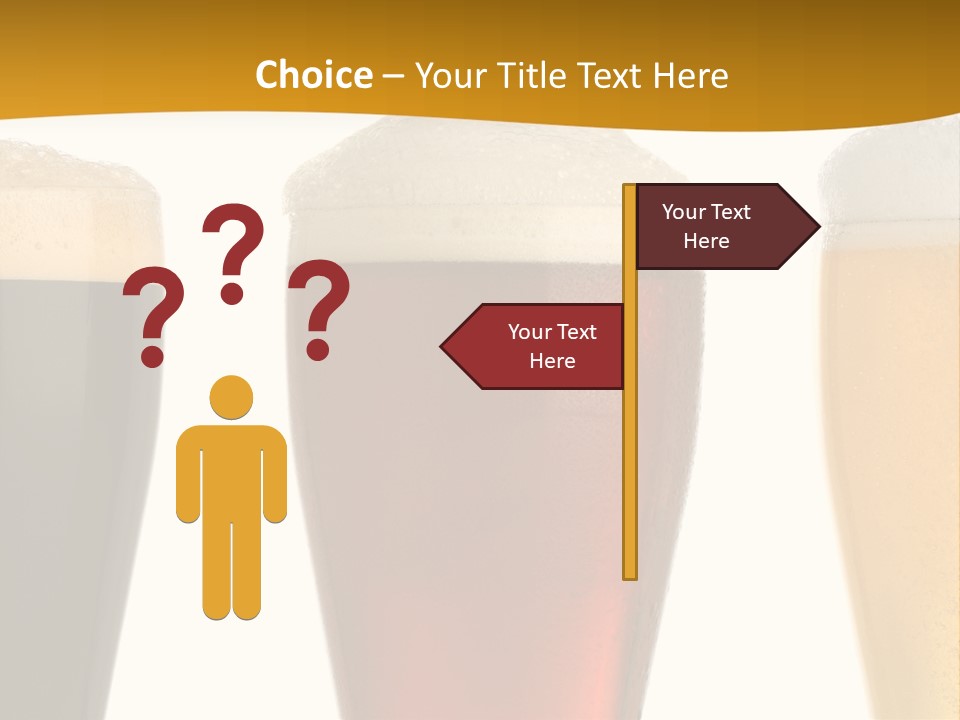 Three Cold Beer, Isolated On White PowerPoint Template