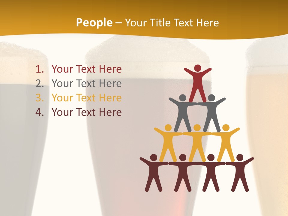 Three Cold Beer, Isolated On White PowerPoint Template