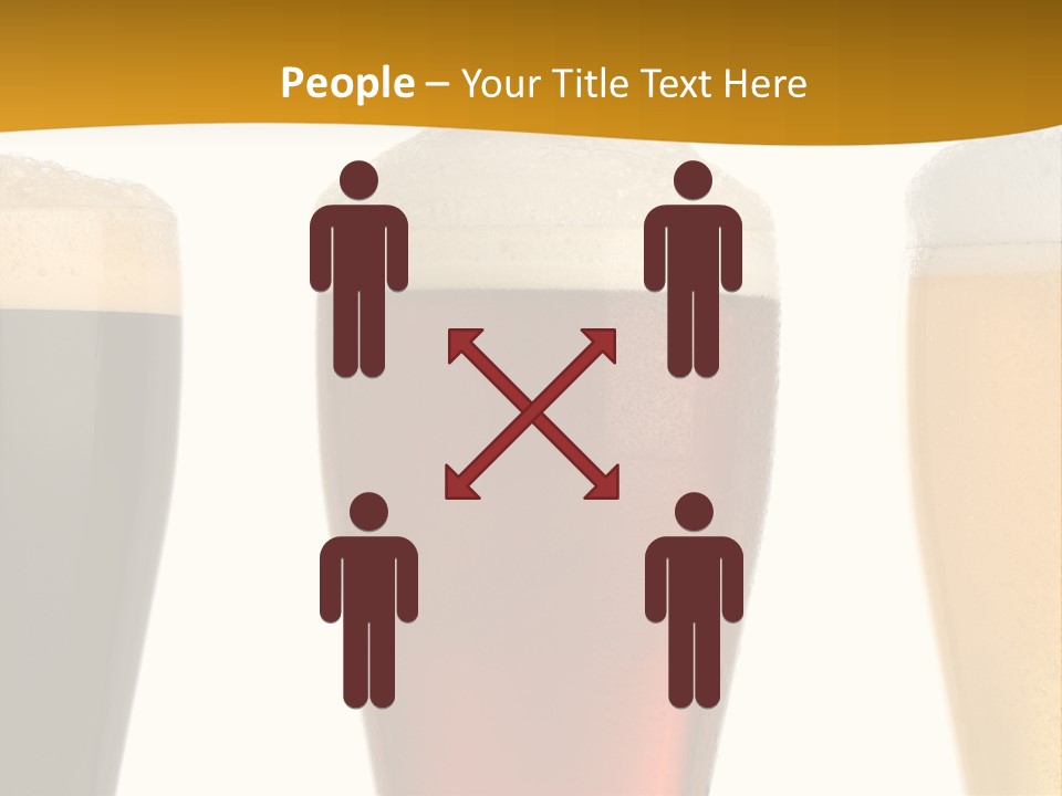 Three Cold Beer, Isolated On White PowerPoint Template