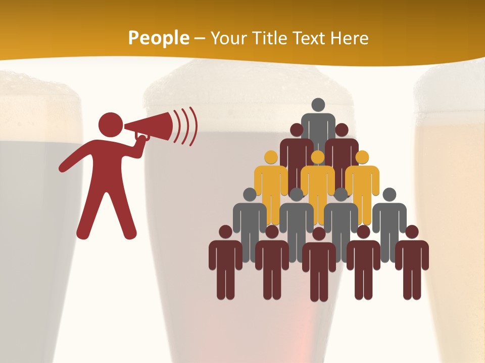 Three Cold Beer, Isolated On White PowerPoint Template