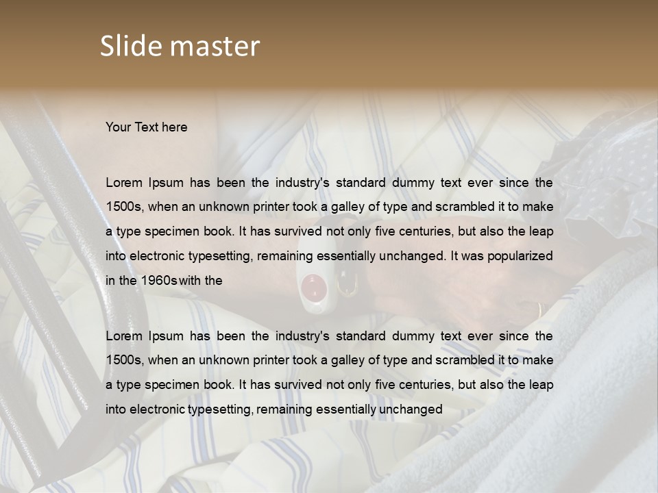 A Person Laying In A Hospital Bed With A Thermometer On Their Arm PowerPoint Template