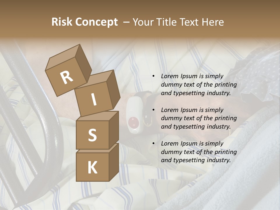 A Person Laying In A Hospital Bed With A Thermometer On Their Arm PowerPoint Template