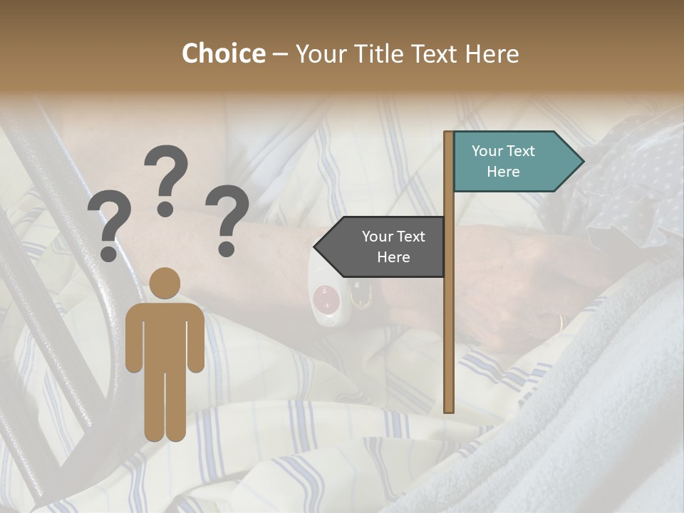 A Person Laying In A Hospital Bed With A Thermometer On Their Arm PowerPoint Template