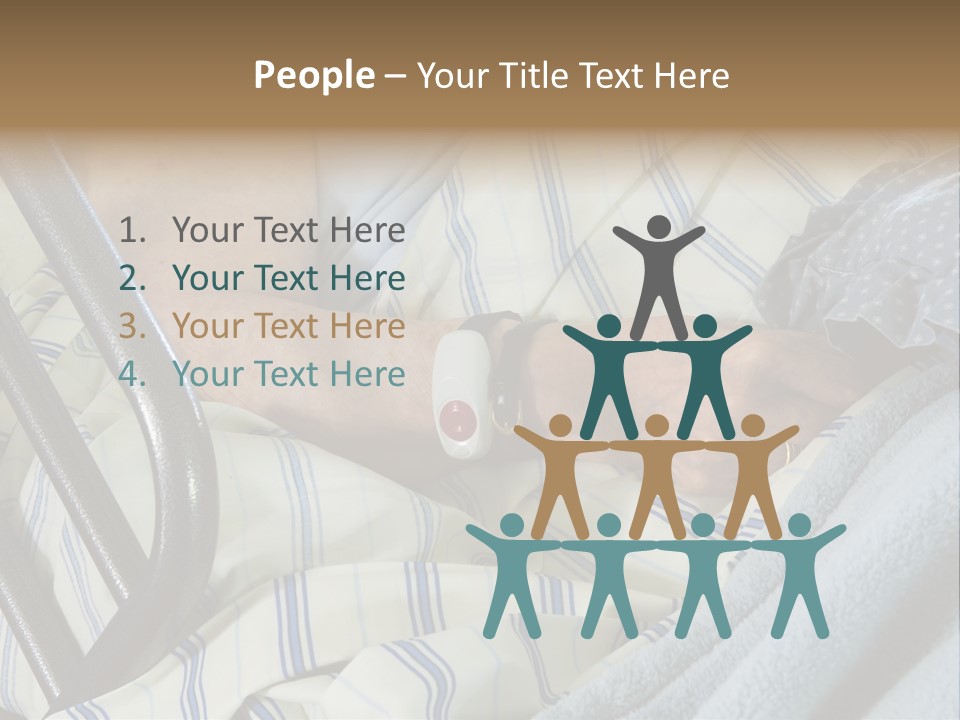 A Person Laying In A Hospital Bed With A Thermometer On Their Arm PowerPoint Template