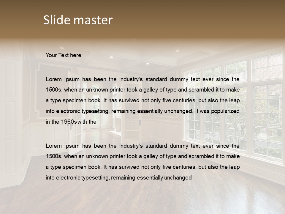 Living Room In New Construction Home PowerPoint Template