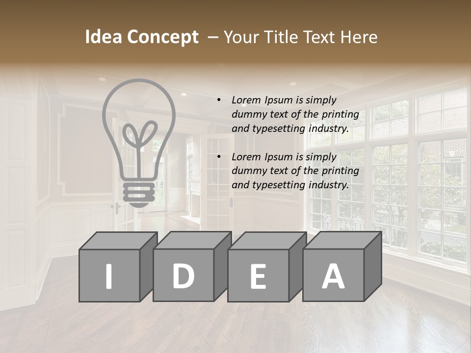 Living Room In New Construction Home PowerPoint Template