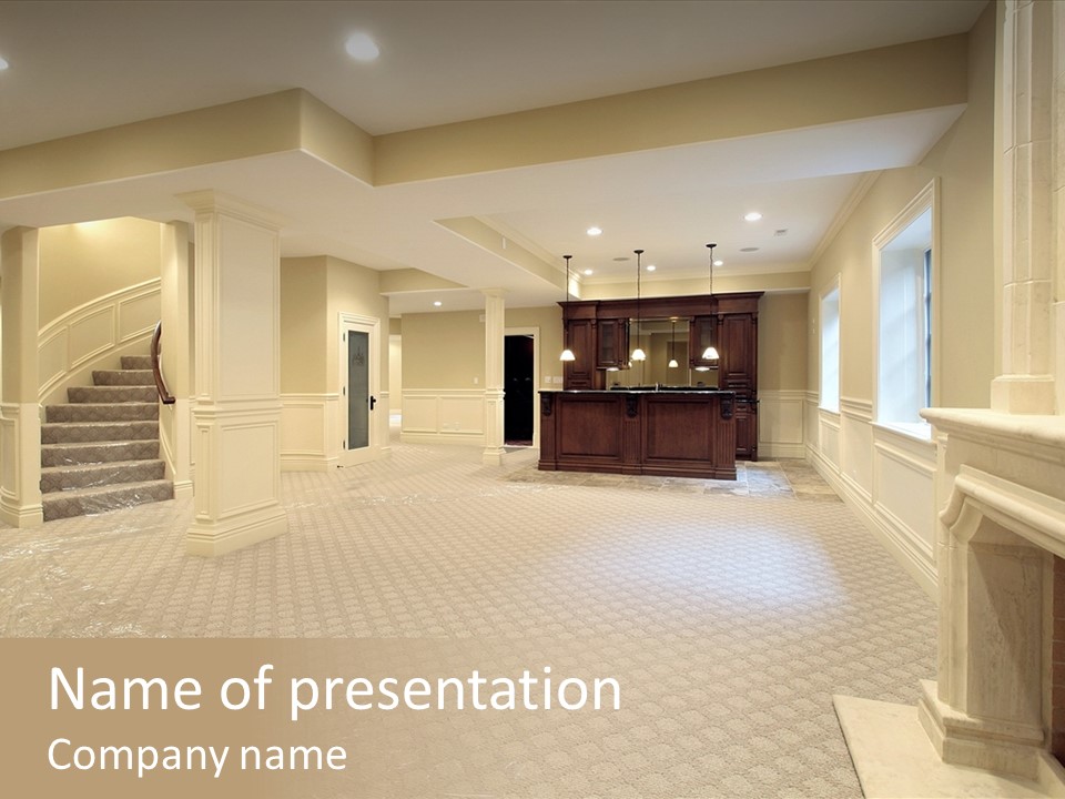 Basement In New Construction Home PowerPoint Template