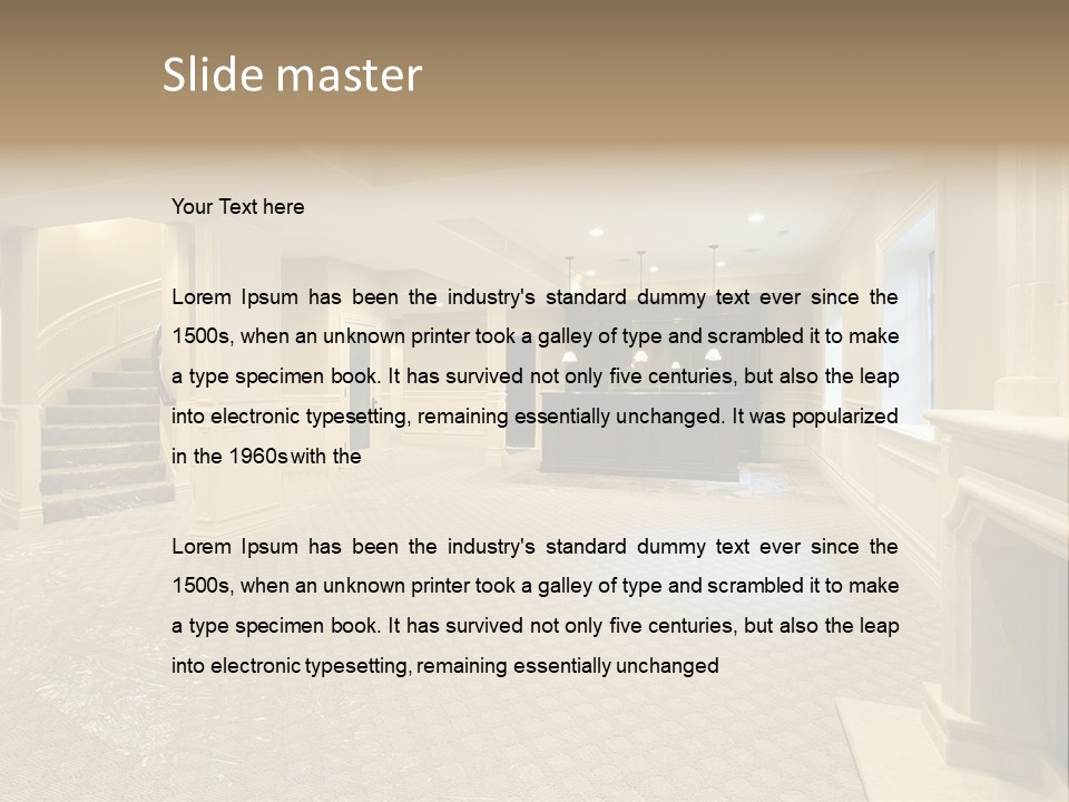 Basement In New Construction Home PowerPoint Template