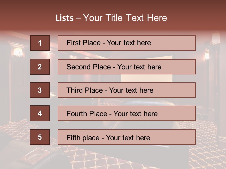 Theater With Large Chairs PowerPoint Template