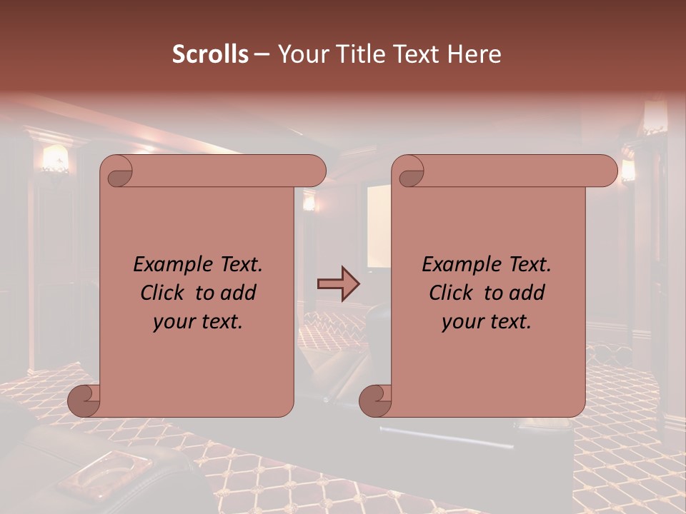 Theater With Large Chairs PowerPoint Template