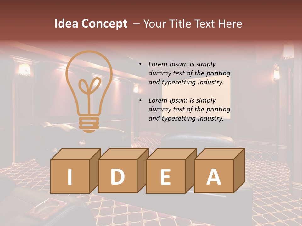 Theater With Large Chairs PowerPoint Template