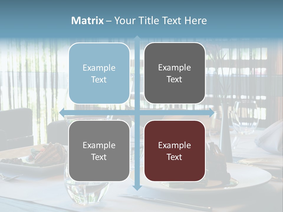 Served Dinner In Modern Restaurant PowerPoint Template