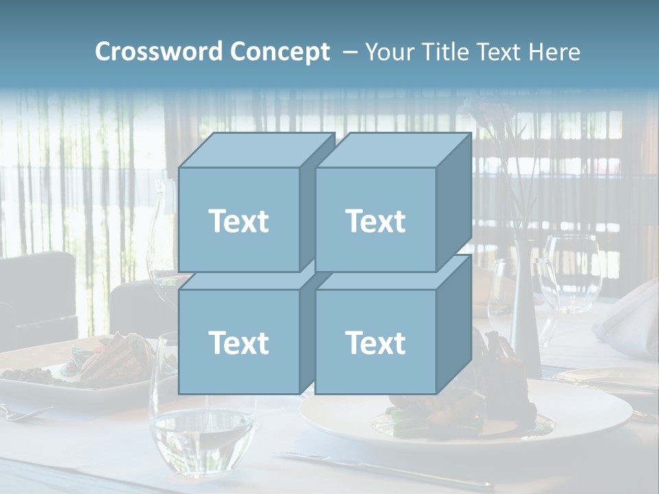 Served Dinner In Modern Restaurant PowerPoint Template
