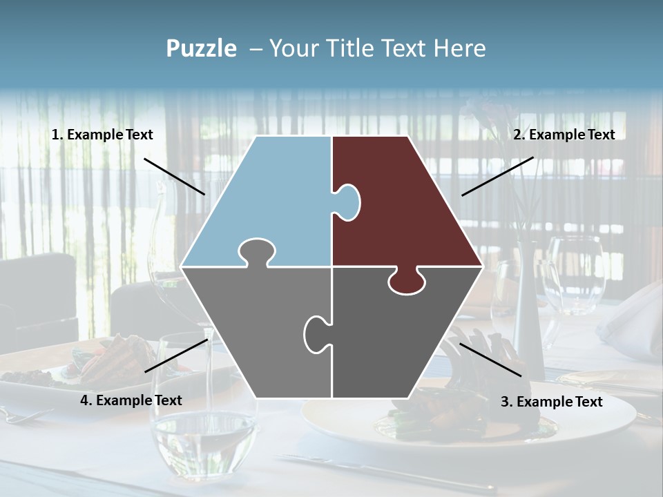 Served Dinner In Modern Restaurant PowerPoint Template