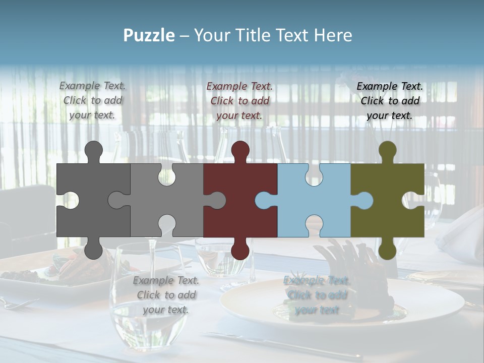 Served Dinner In Modern Restaurant PowerPoint Template