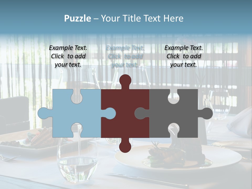 Served Dinner In Modern Restaurant PowerPoint Template