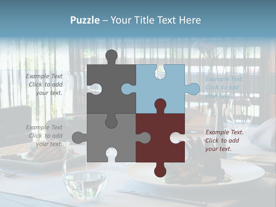 Served Dinner In Modern Restaurant PowerPoint Template