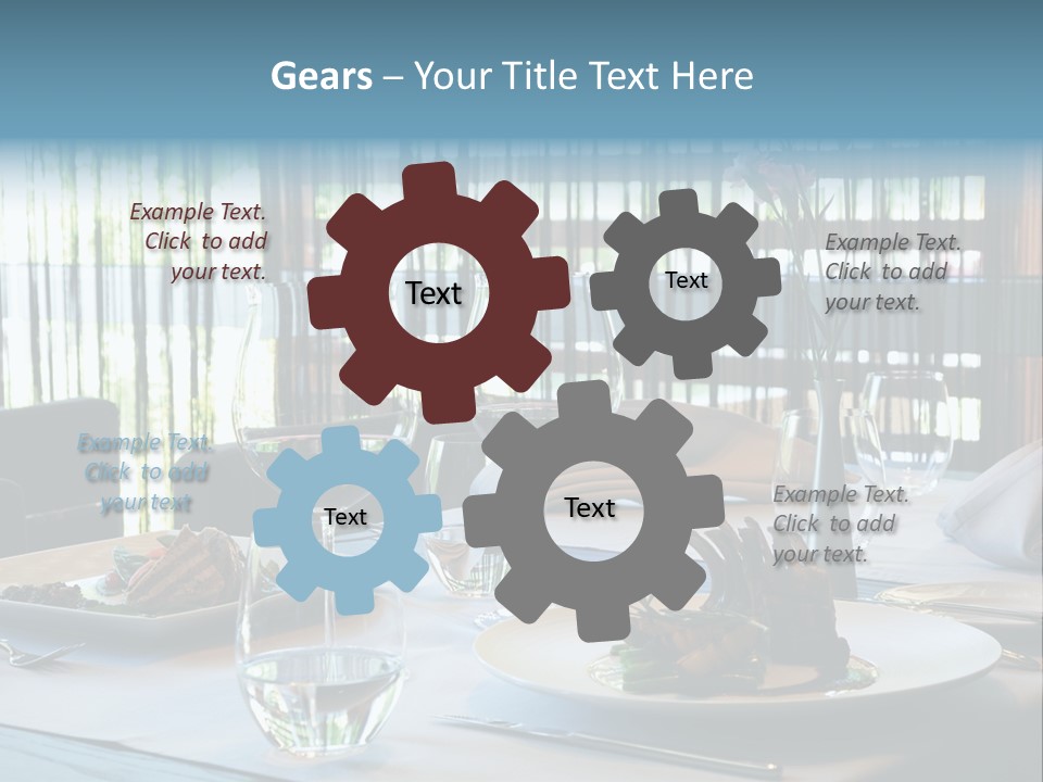 Served Dinner In Modern Restaurant PowerPoint Template