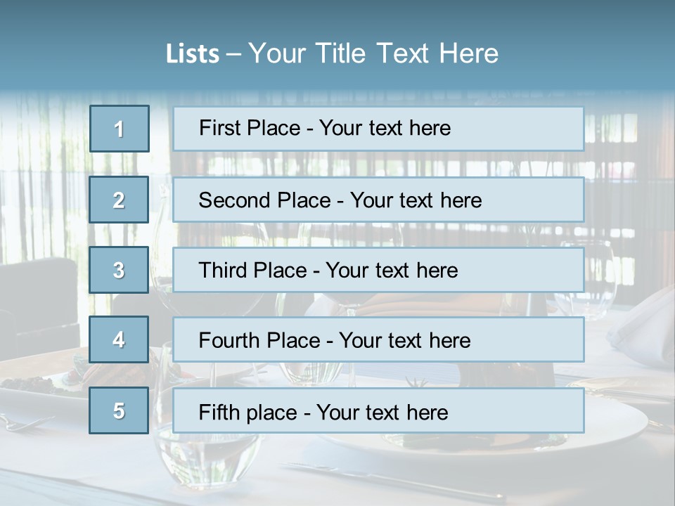 Served Dinner In Modern Restaurant PowerPoint Template