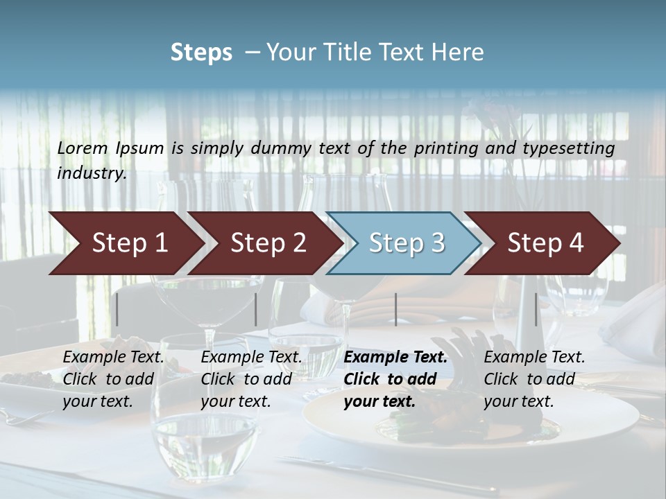 Served Dinner In Modern Restaurant PowerPoint Template