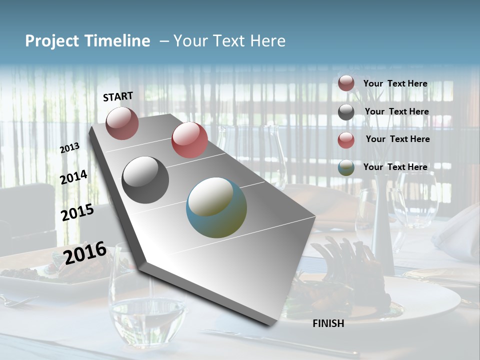 Served Dinner In Modern Restaurant PowerPoint Template